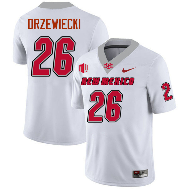 Luke Drzewiecki UNM Lobos Jersey,New Mexico Lobos Football Jersey,Uniforms-White